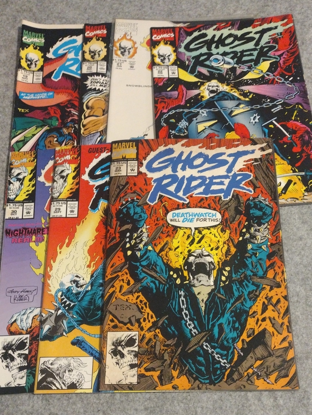 Ghost Rider Comic Book Collection - Blue, Orange, Black Covers